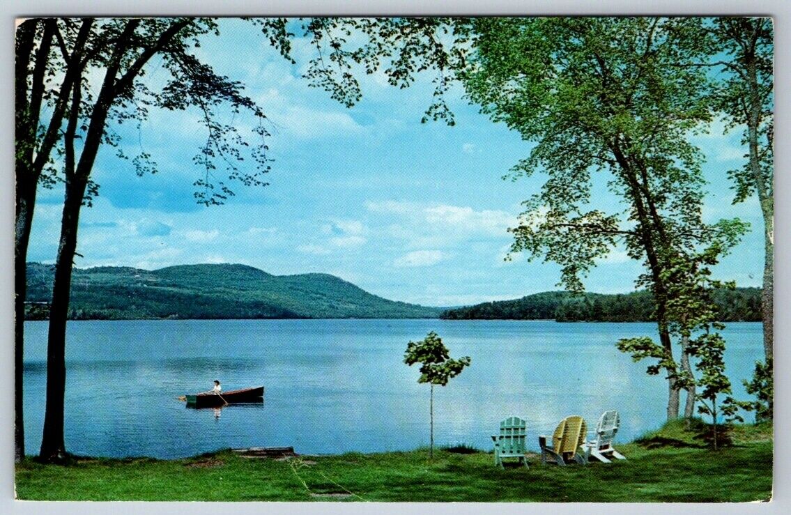 Massawippi Lake, Ayer\'s Cliff, Quebec Canada, Vintage 1960 Chrome Postcard