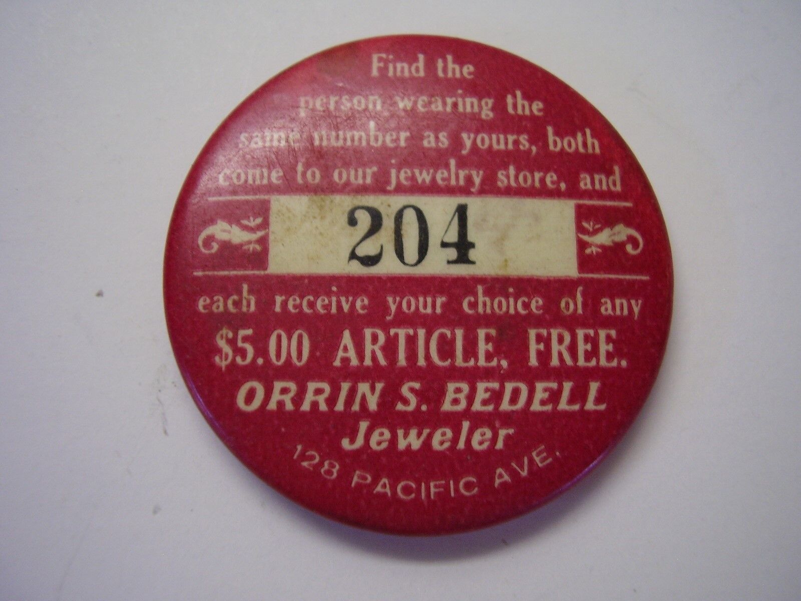 Vintage Crowd-sourcing Pinback for Jewelry Store Customer Matchup Challenge