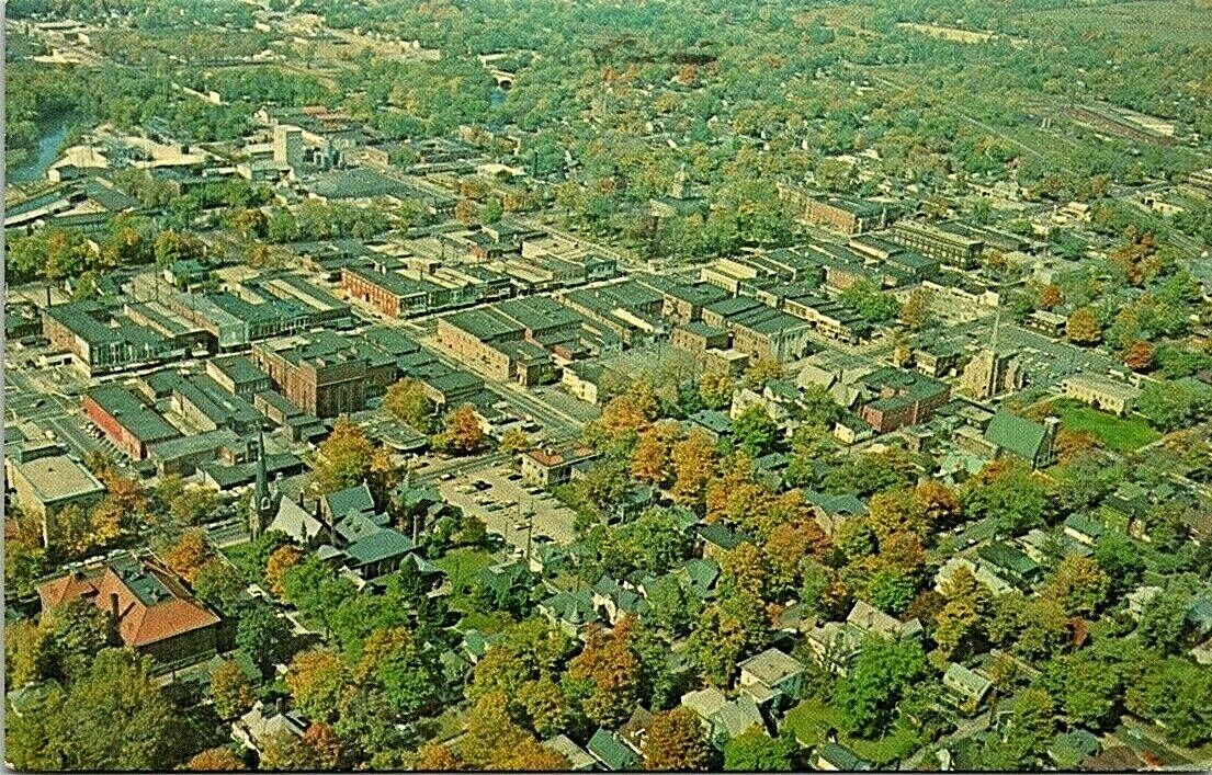 Goshen, Indiana~Scenic Aerial View~Postcard~c1968