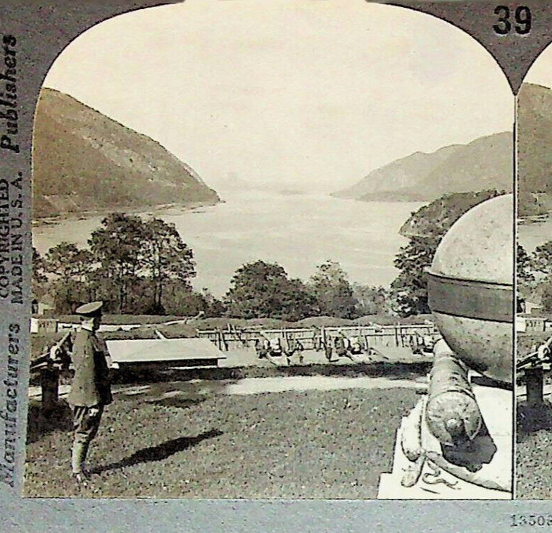 Cannon Hudson River West Point NY Photograph Keystone Stereoview Card