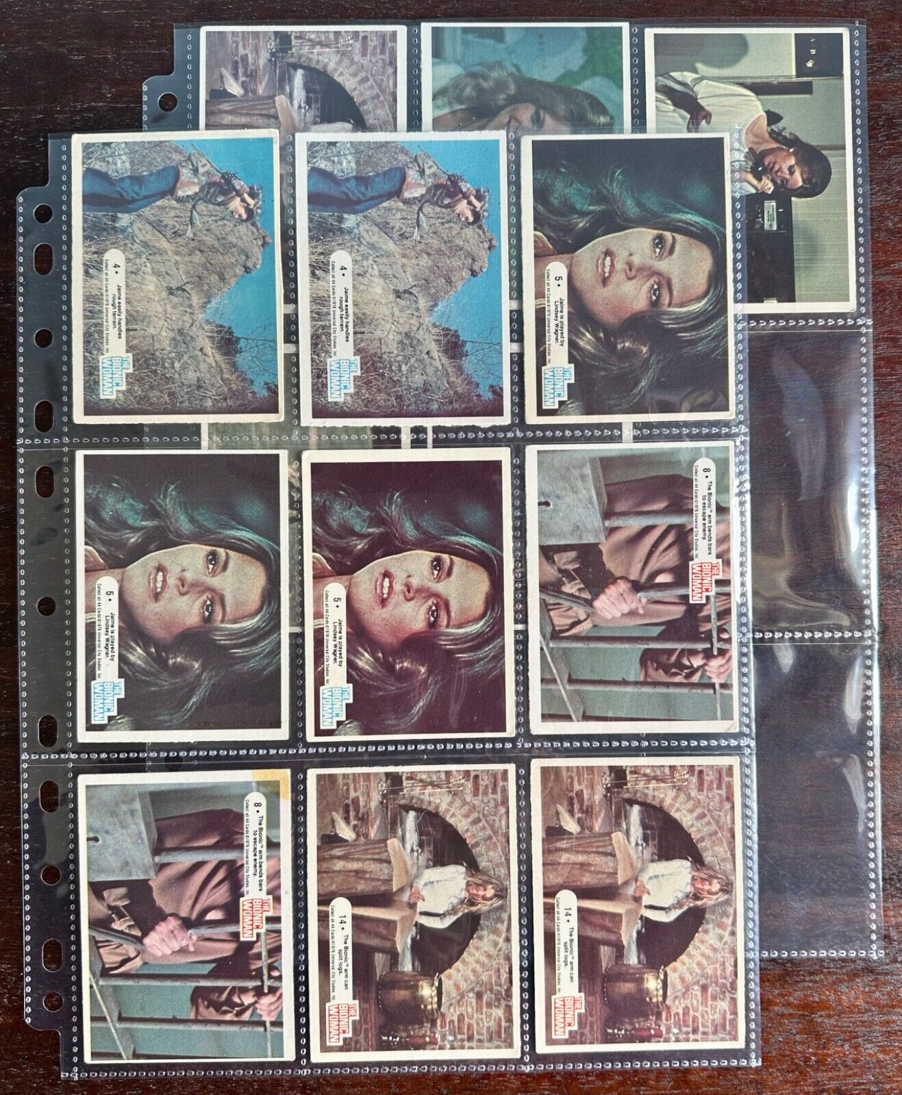 Lot of 14 Vintage Bionic Woman Trading Cards, Donruss (1976), With Duplicates