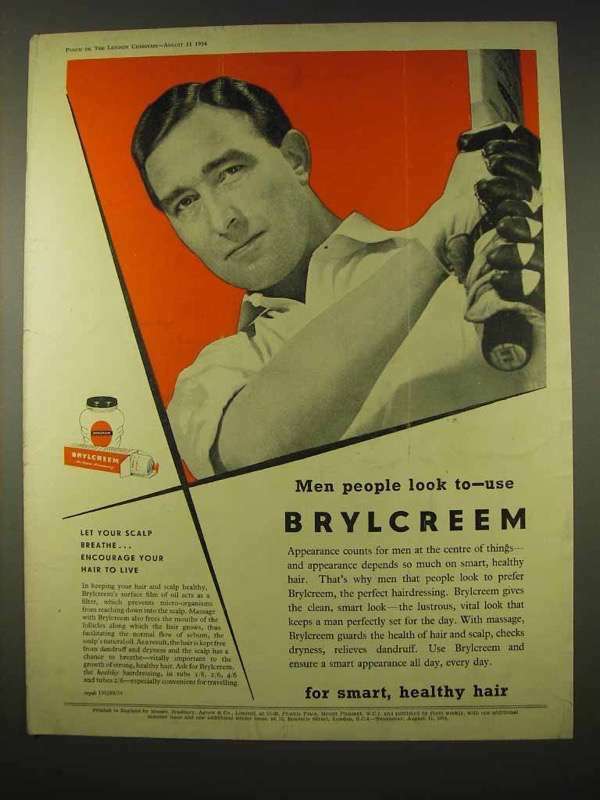 1954 Brylcreem Hairdressing Ad - Men People Look To