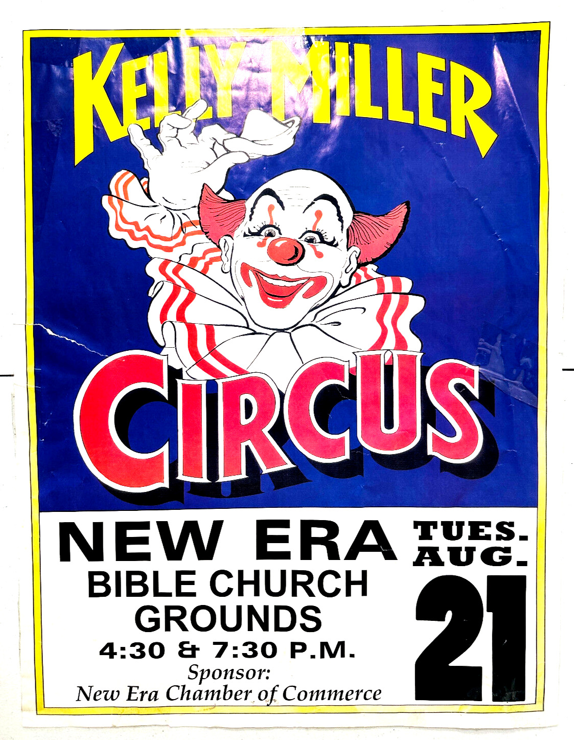 2007 Kelly Miller New Era MI Church circus carnival broadside poster advertising