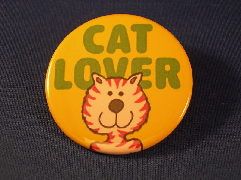 CAT LOVER Button pin pinback badge pet animal Big New colorful unique