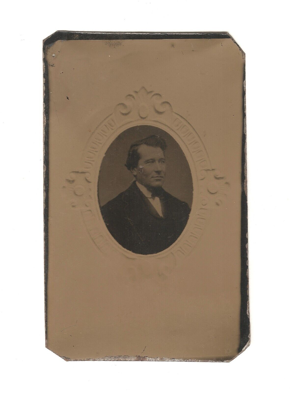 Original Antique Tintype Copy of a Young Man from an Old Framed Tintype Photo