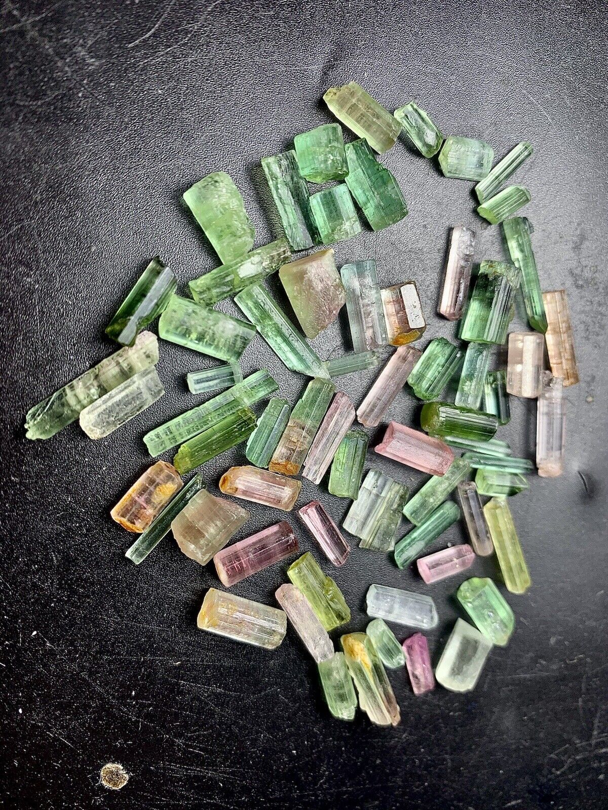 102 Carat Lot Of BiColour Tourmaline Crystals From Afghanistan