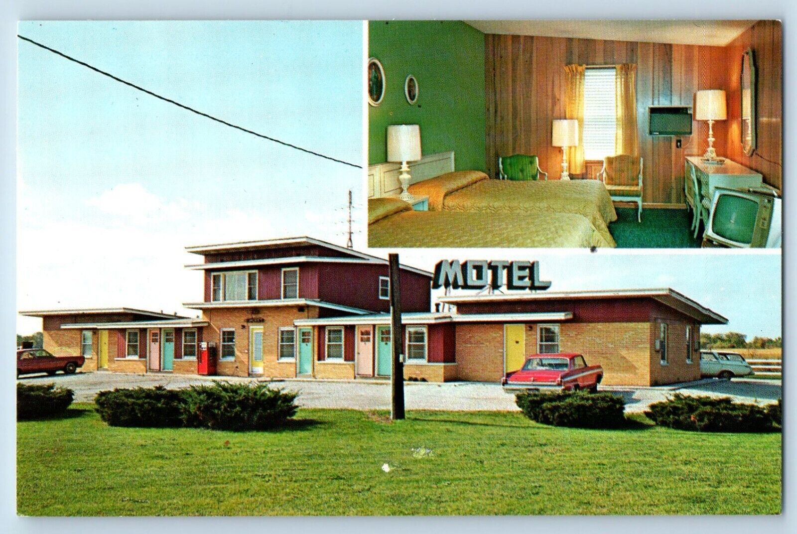 Pontiac Illinois IL Postcard Da-Jo Motel Exterior Building c1960 Vintage Antique