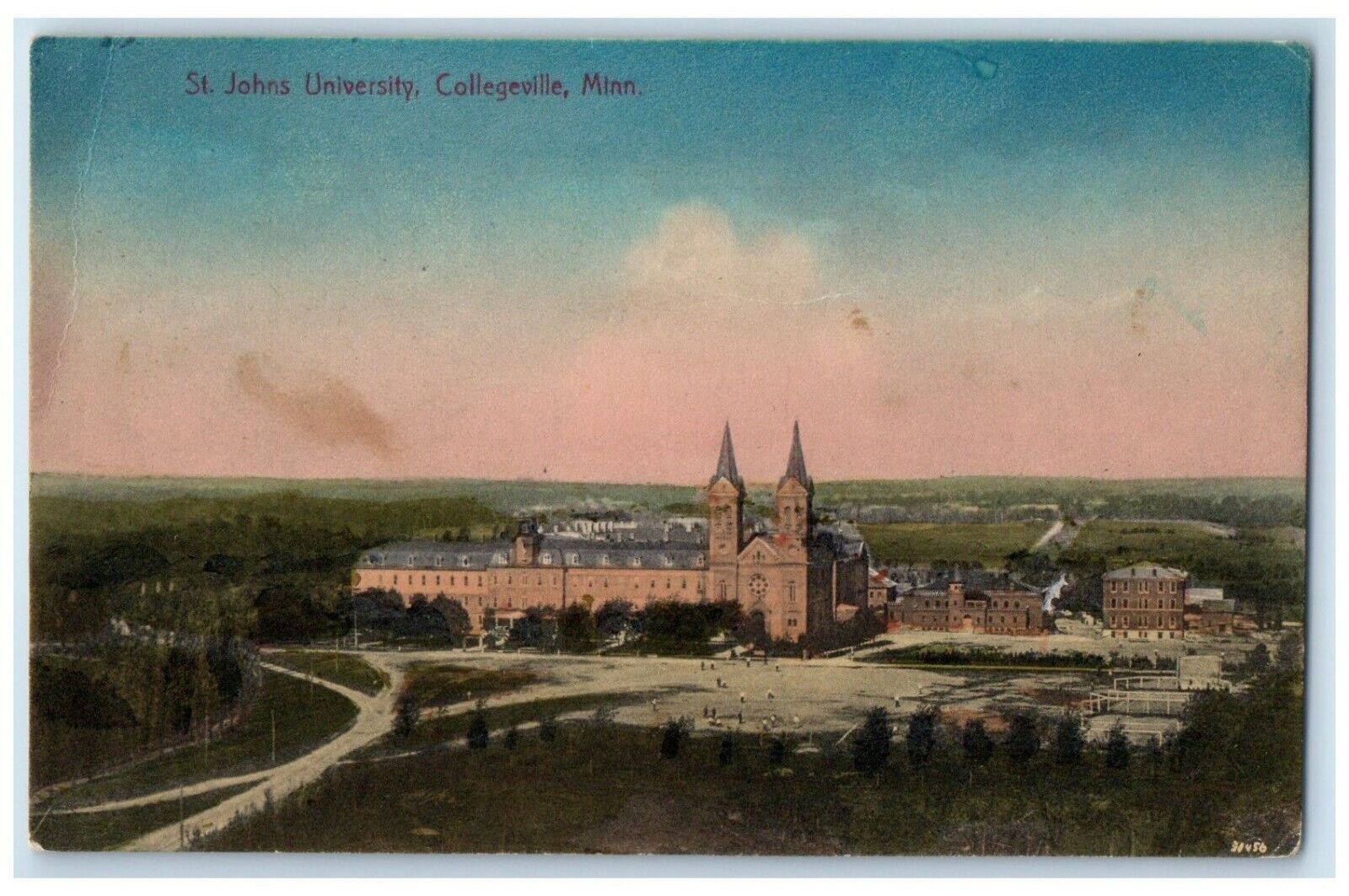 1914 Birds Eye View St John University Building Collegeville Minnesota Postcard
