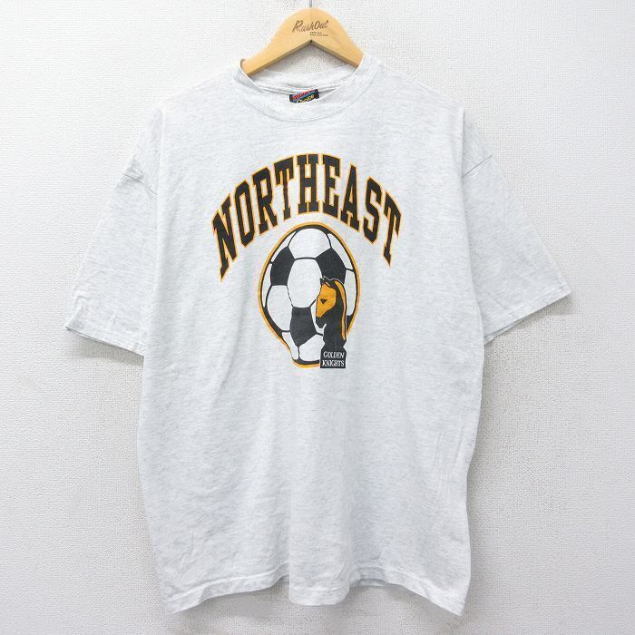 Xl/Used Short Sleeve Vintage T-Shirt Men\'S 90S Northeast Soccer Large Size Cotto