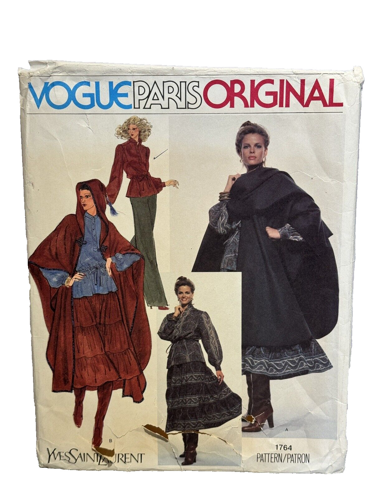 Vintage 70s VOGUE Paris Original Pattern 1764 YVES SAINT LAURENT Size 14 UNCUT