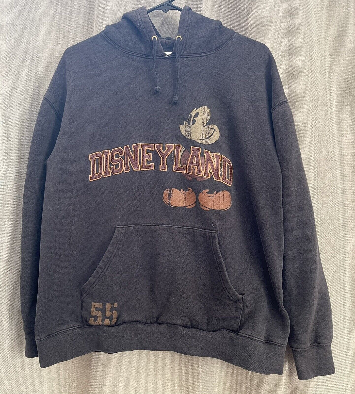 Walt Disney World Disneyland Mickey Mouse Hooded Pullover Sweatshirt Size L VTG