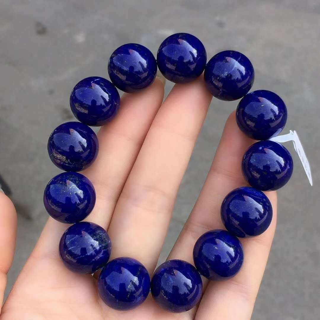 Genuine Natural Royal Blue Lapis Lazuli Beads Gemstone Bracelet AAAAA 18mm