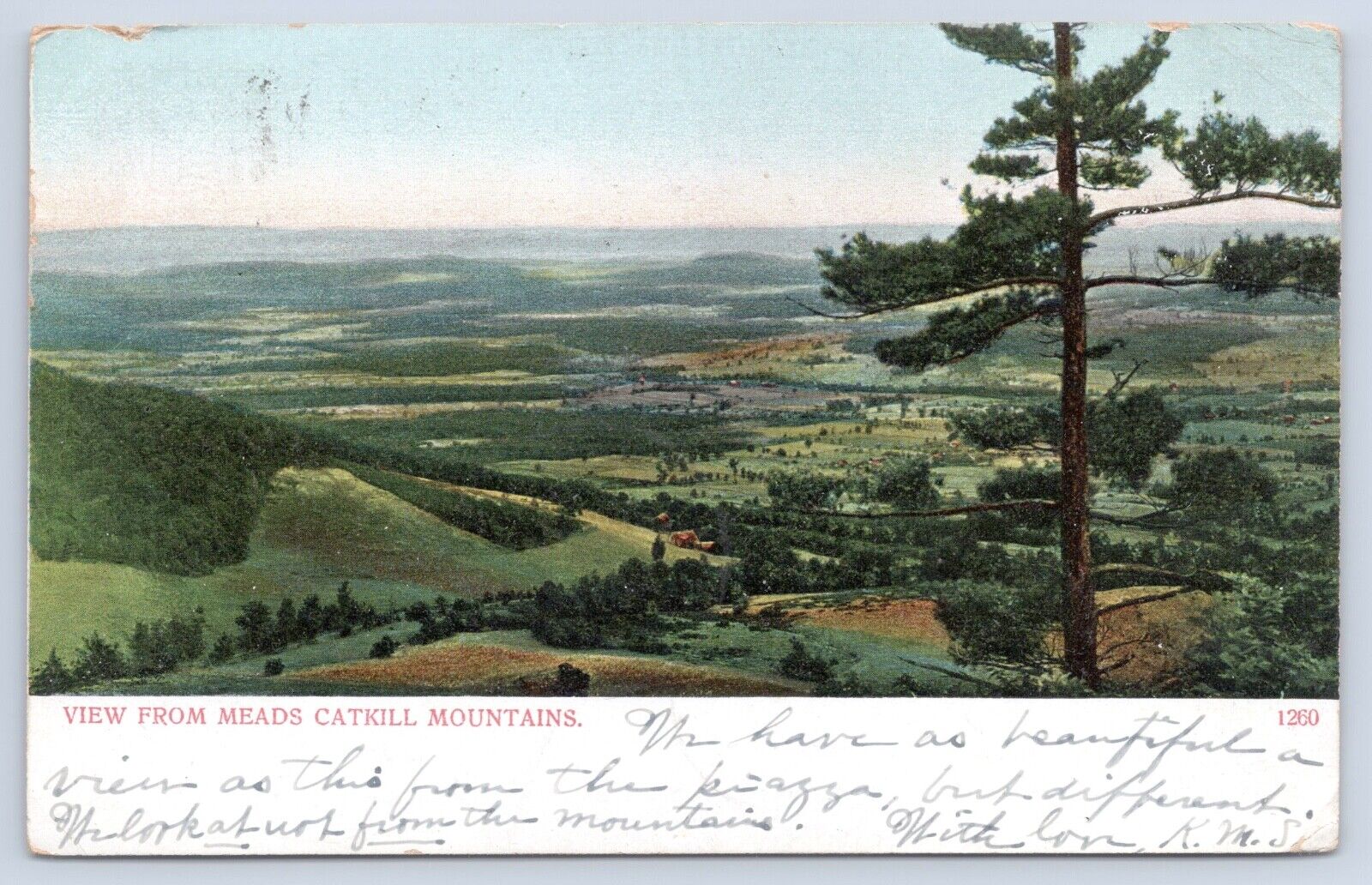 c1906 View From Meads Catskill Mountains New York Print Error \'Catkill\' Postcard