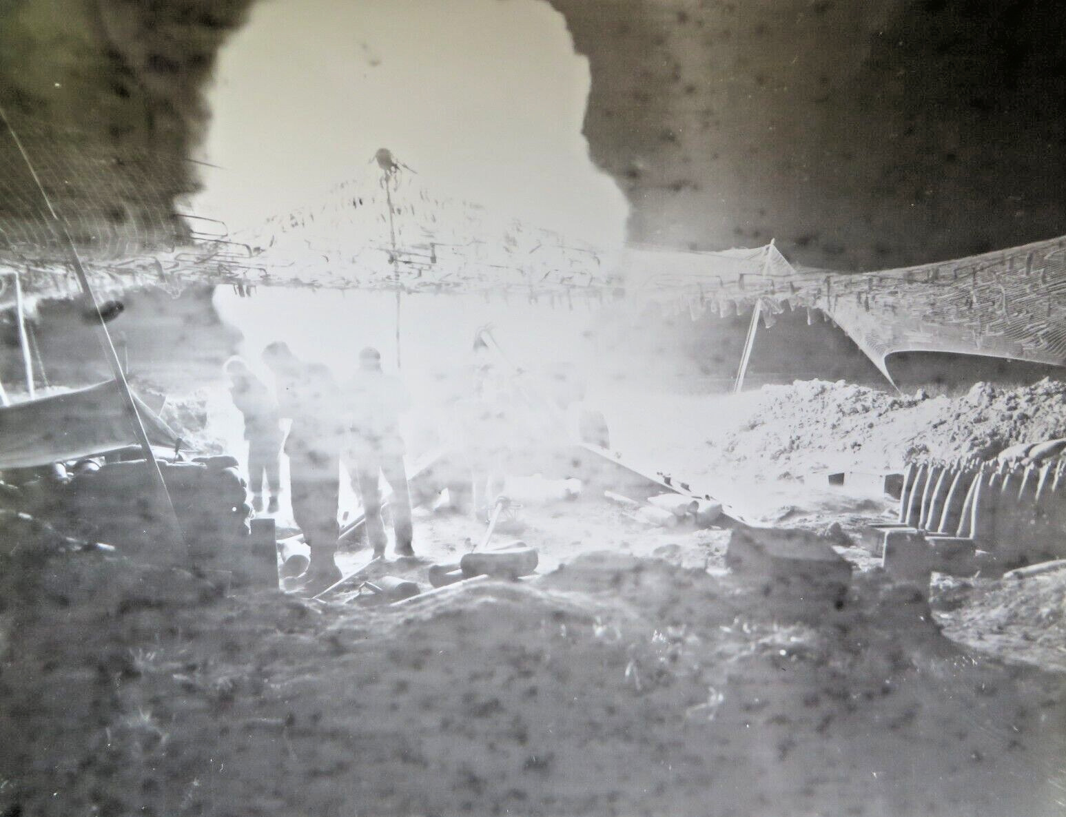 VINTAGE WW2 ORIGINAL USMC PHOTOGRAPH OKINAWA: HARRASSING FIRE MAY 1945