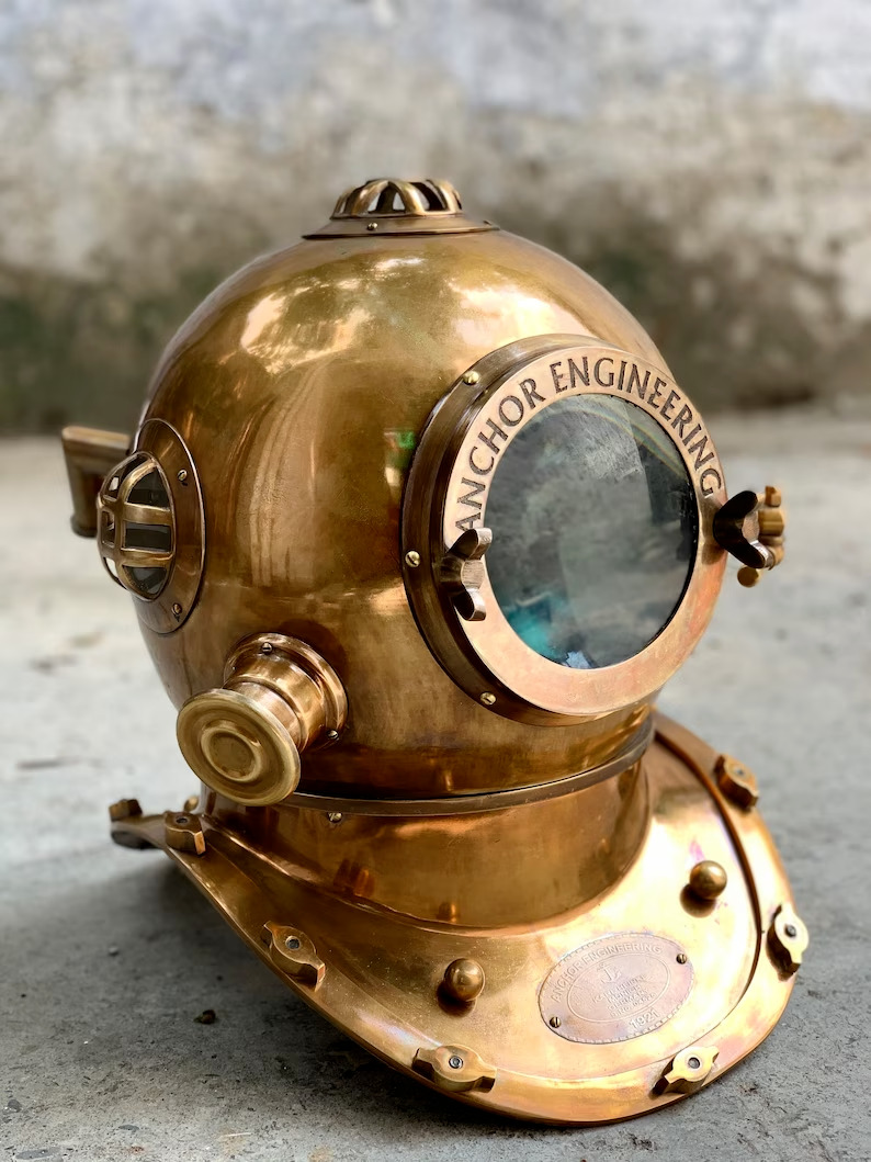 Anchor Antique Diving Helmet US Navy Mark V Divers Helmet Christmas Gift Deep
