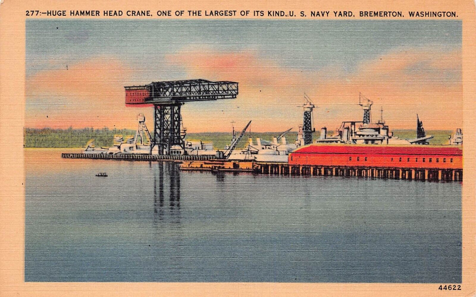 Bremerton WA Navy Naval Base Kitsap Military Puget Sound Harbor Vtg Postcard C9