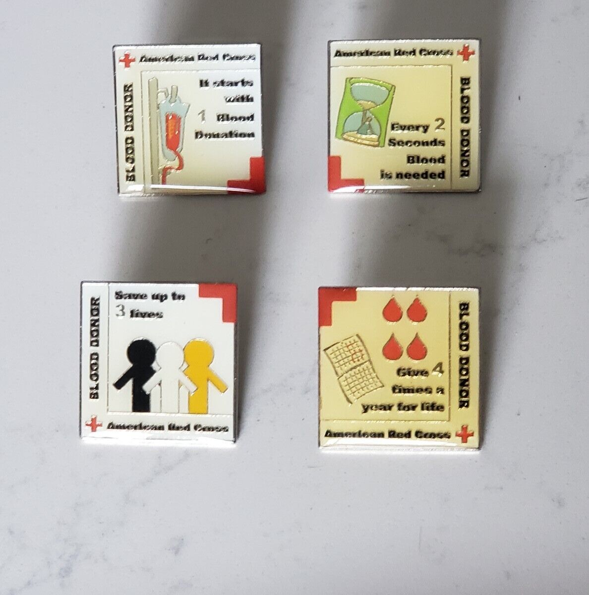 American Red Cross ARC Donor Pins, 4  pins Donor