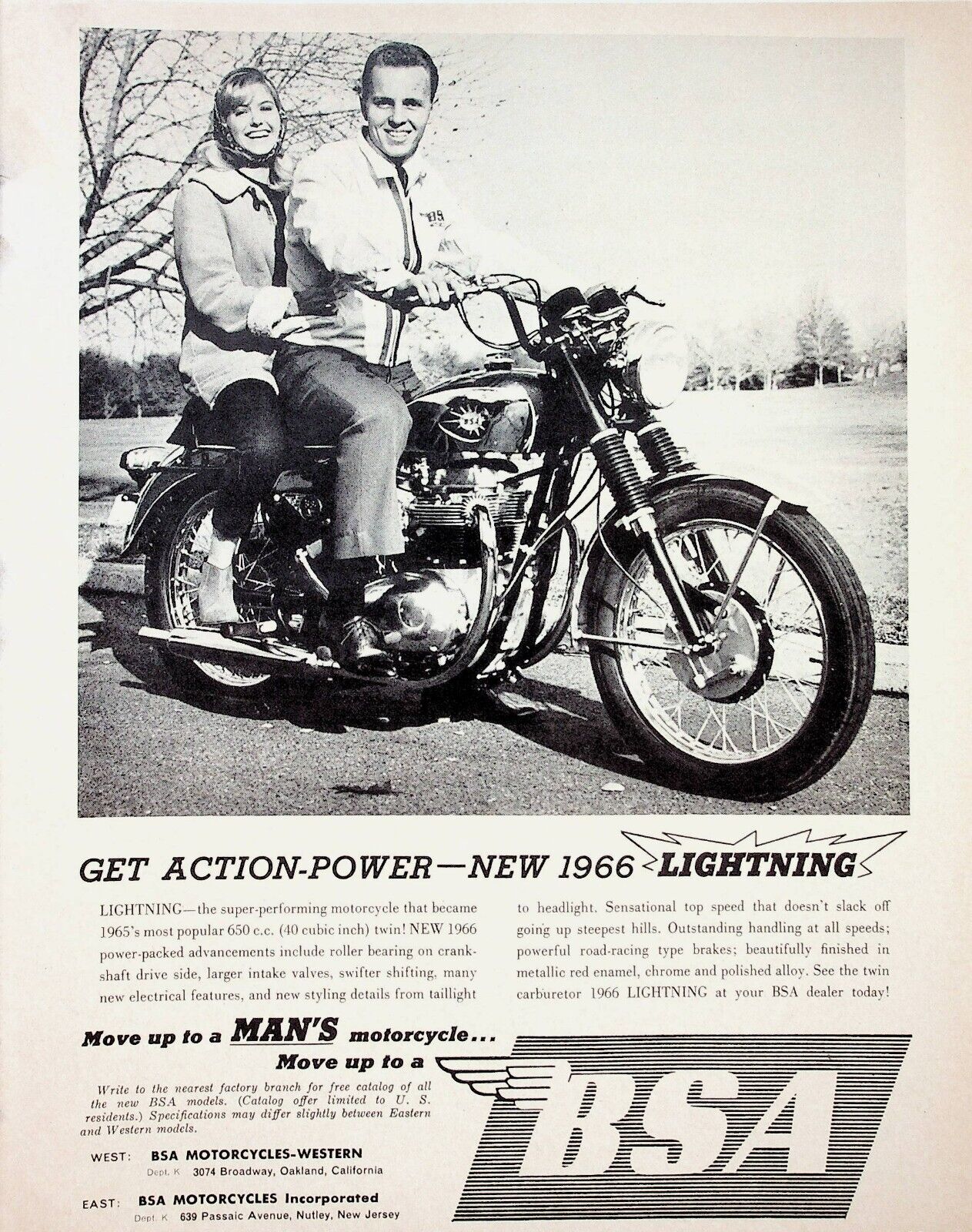 1966 BSA Lightning - Vintage Motorcycle Ad