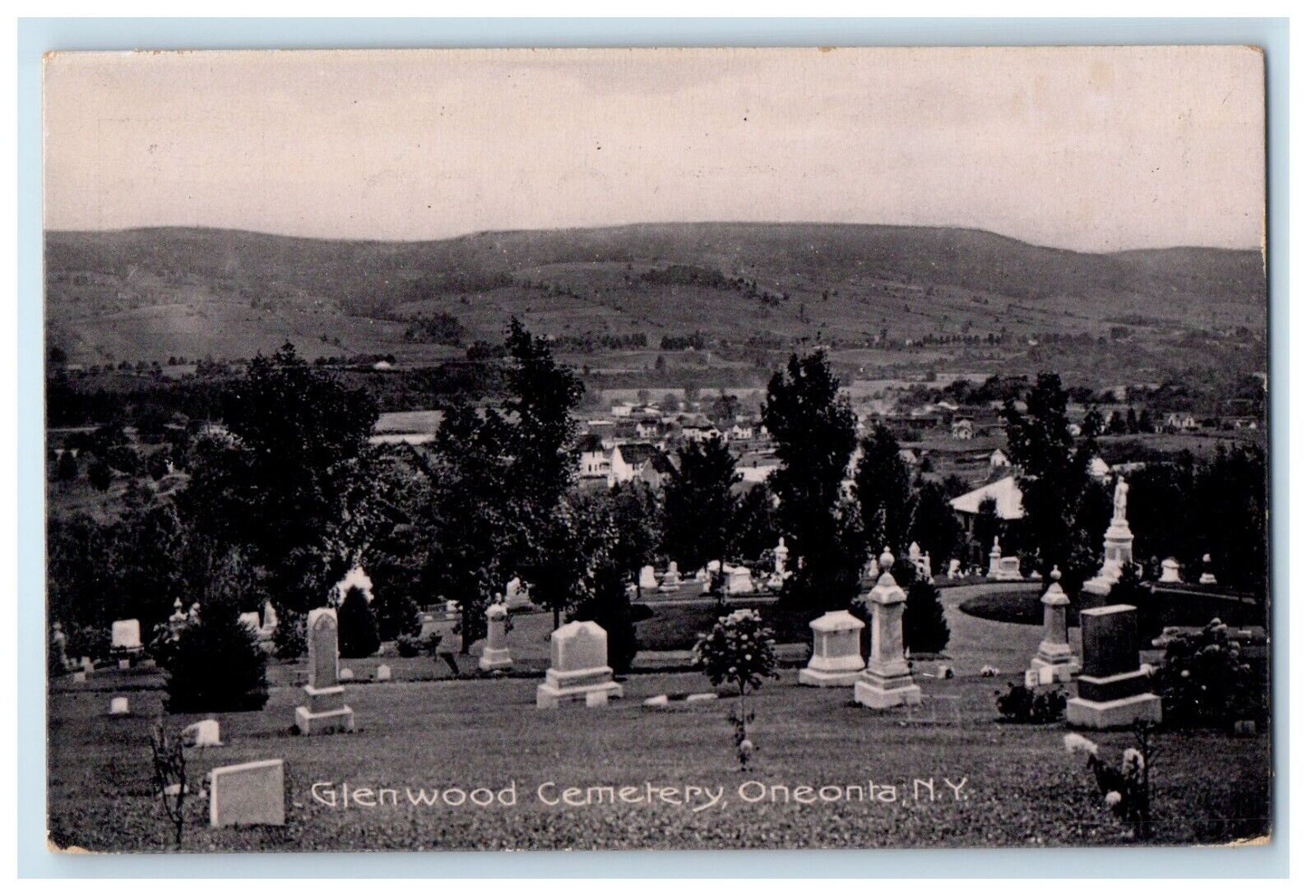 c1910\'s Glenwood Cemetery Oneonta New York NY Unposted Antique Postcard
