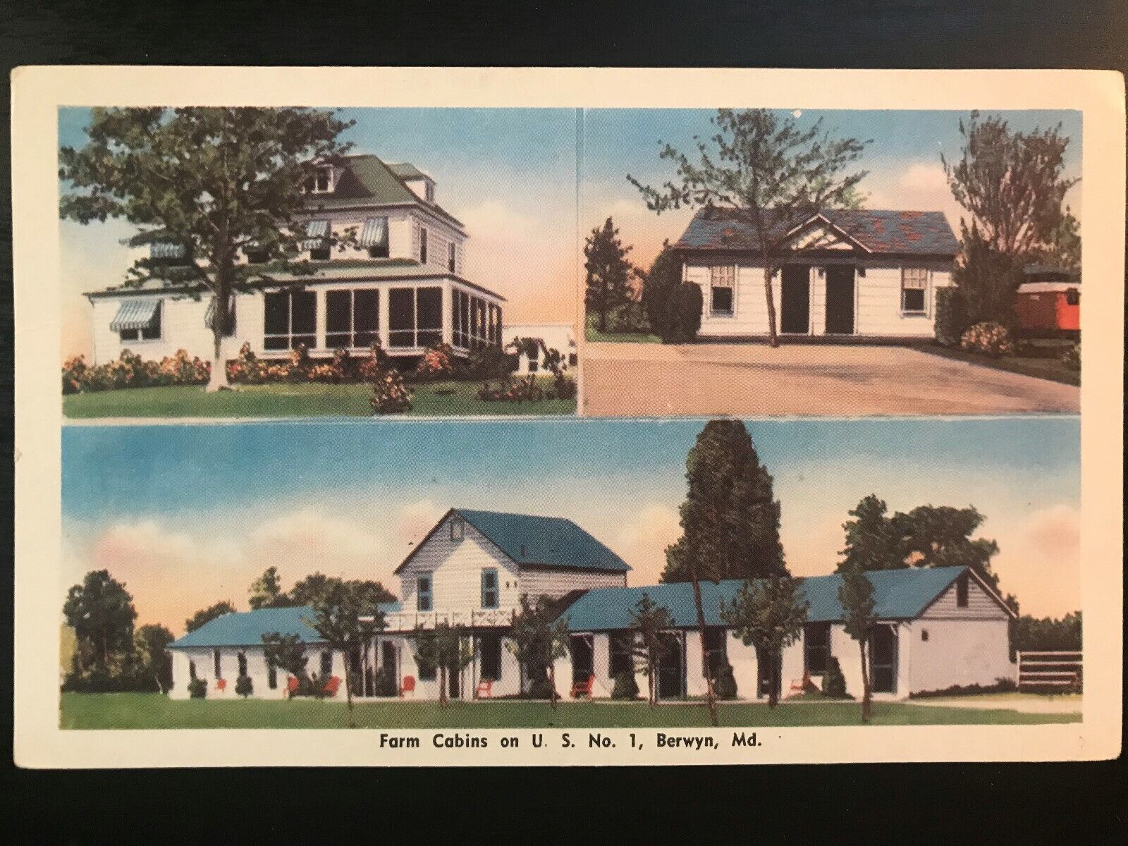 Vintage Postcard 1915-1930 Farm Cabins U.S. Route 1 Berwyn Maryland