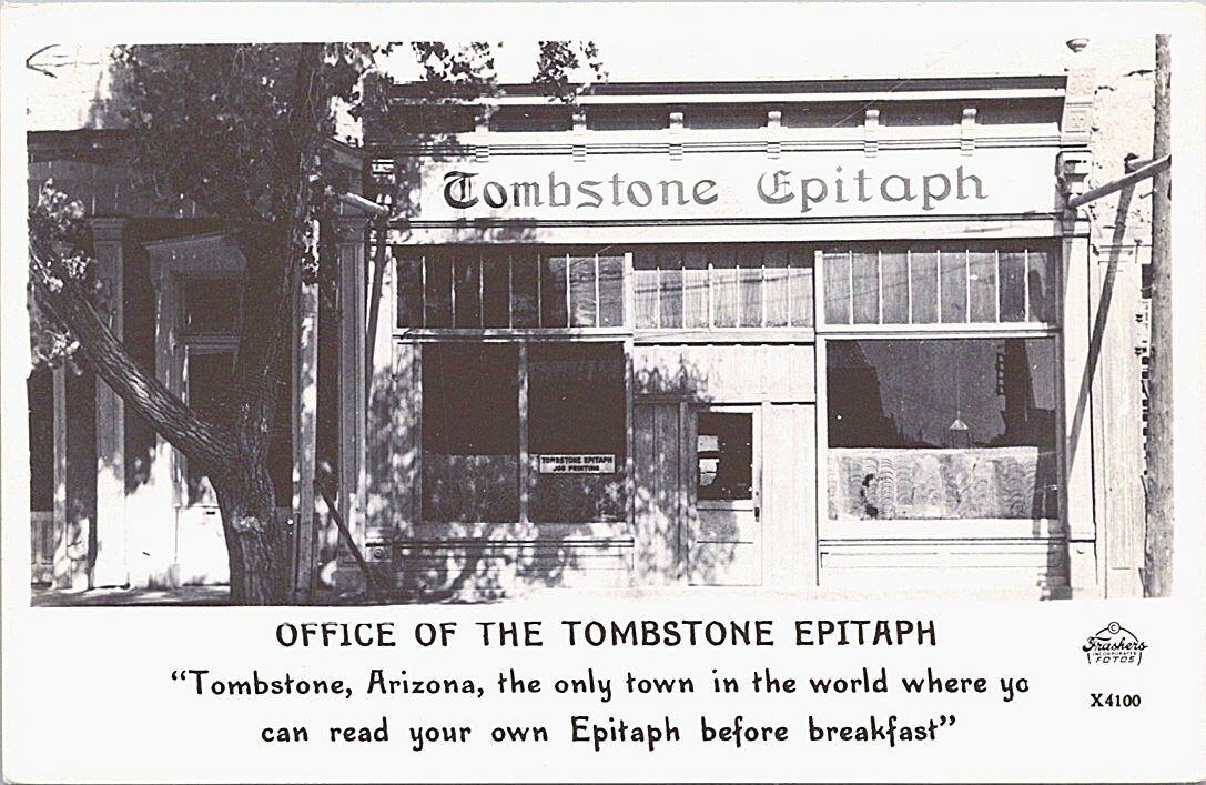 RPPC Tombstone Arizona Office of the Epitaph Newspaper 1940s