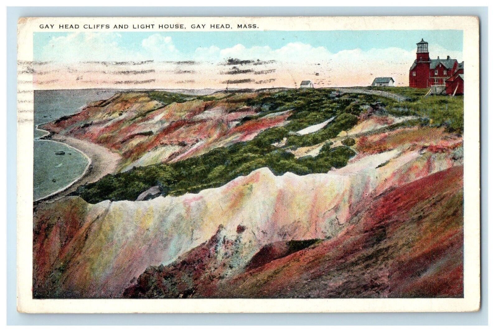1927 Gay Head Cliffs Light House Gay Head Oak Bluffs Massachusetts MA Postcard
