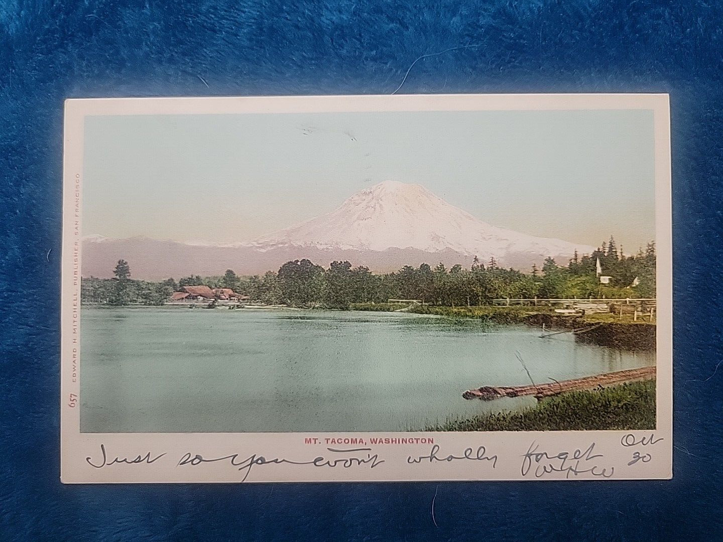 vintage postcard washington state mount tacoma signed post dated 1905