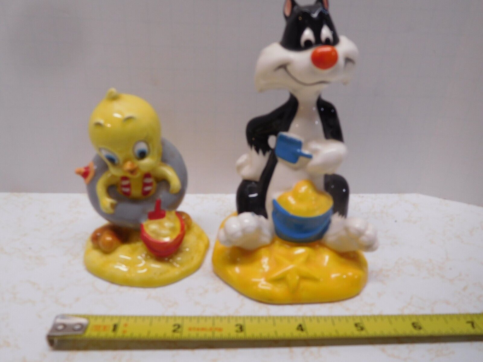 Vintage 1977 Japan Warner Bros. Ceramic Sylvester & Tweety Figurines