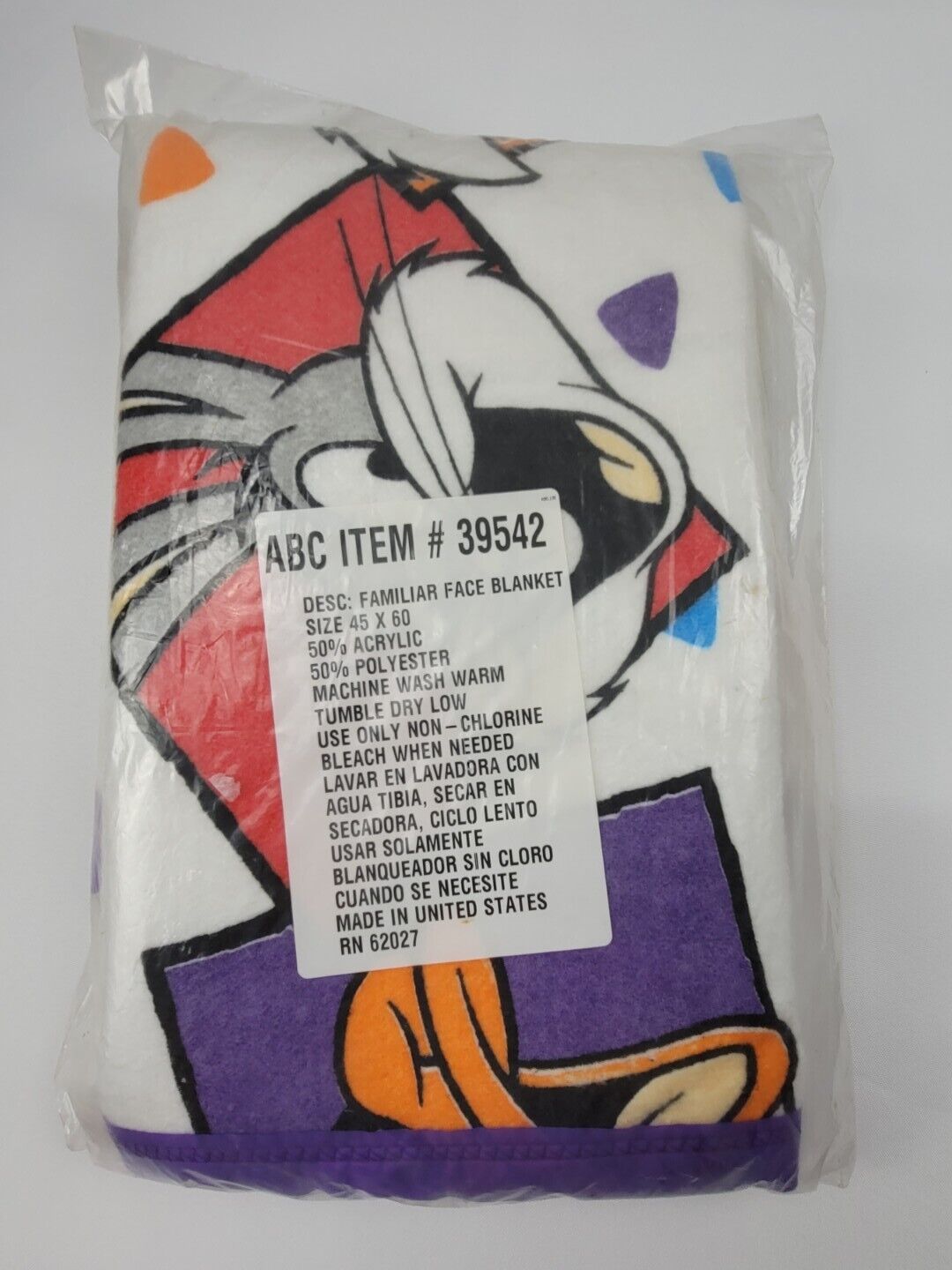 VTG Looney Tunes Toddler Blanket 1992 USA 45\