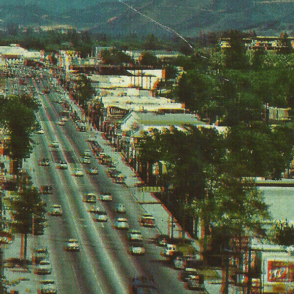 Vintage Postcard Studio City CA California Ventura Boulevard Bird\'s EyeView-CA30