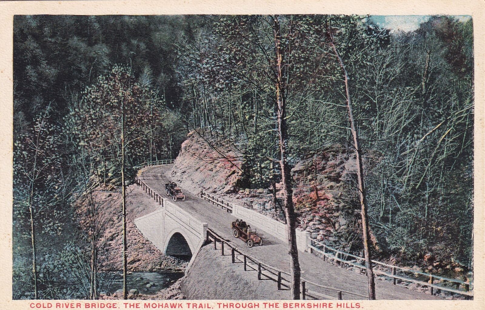 Mohawk Trail Berkshire Hills Cold River Bridge Massachusetts MA Postcard A26