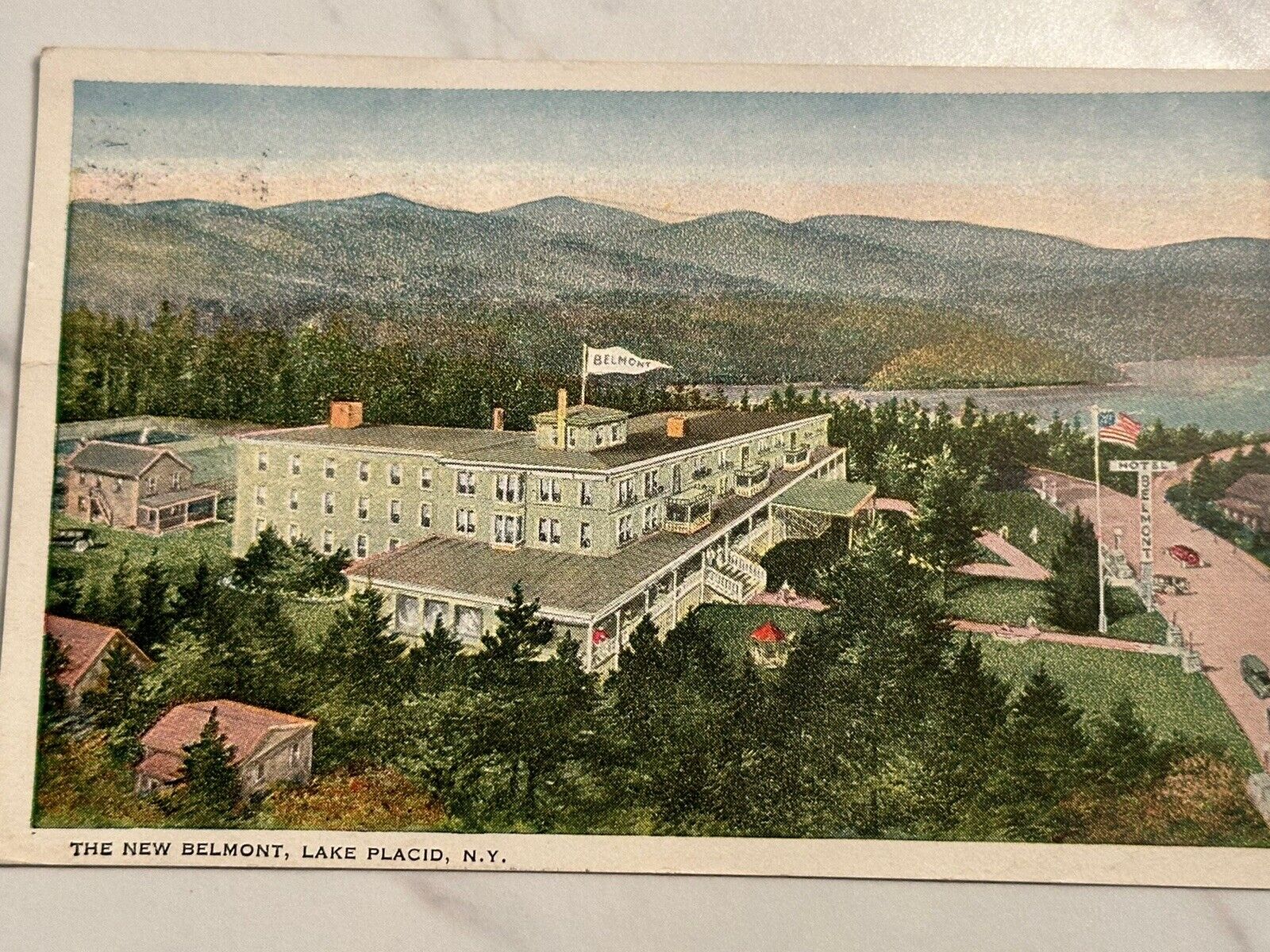 The New BelMont Lake Placid New York Vintage Postcard Posted 1929