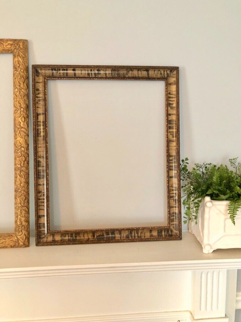 1920\'s Faux Painted Tiger Wood Gilt Gesso Deco Wood Frame - Fits 16 x 20\