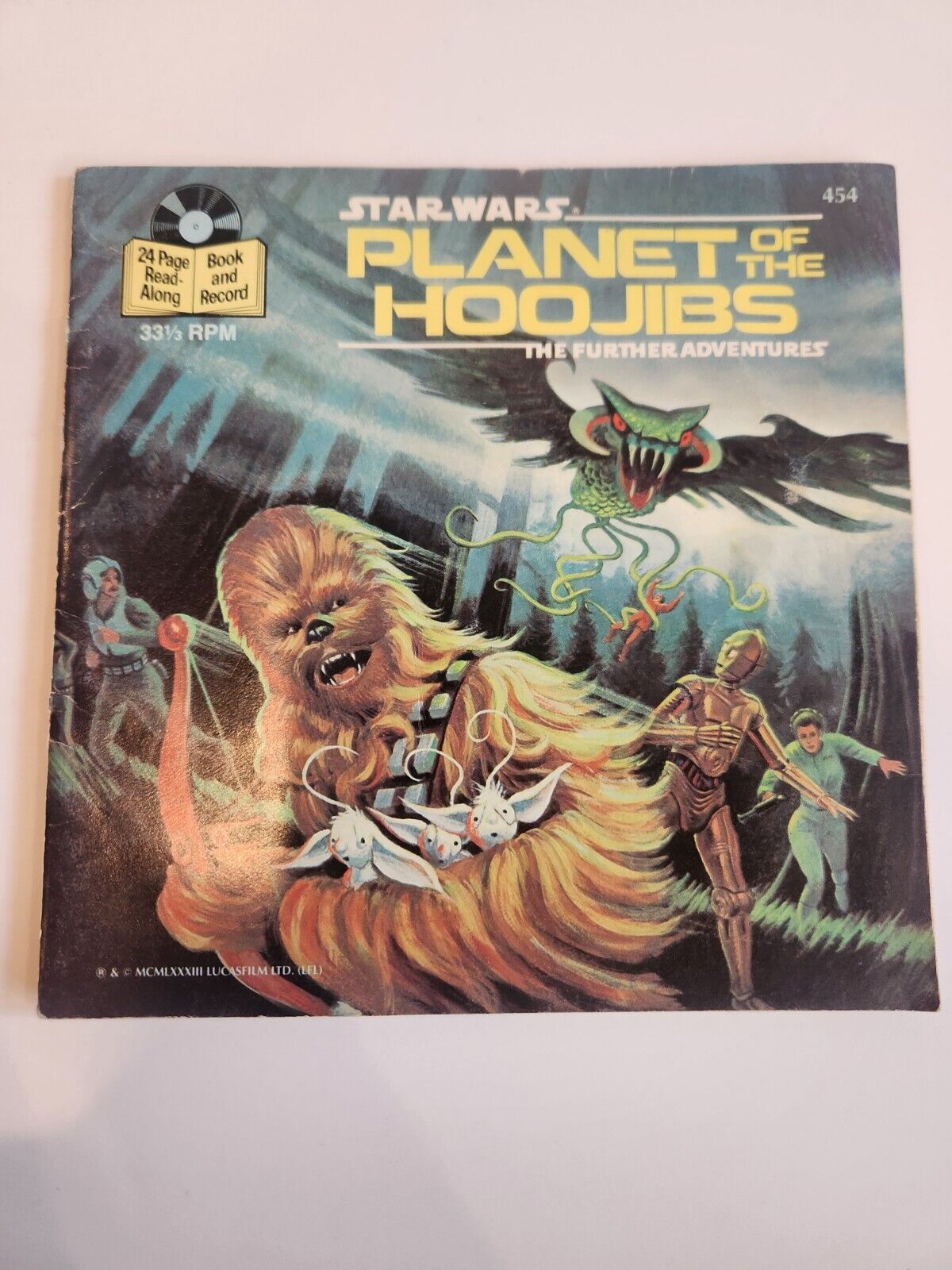 Vintage 1983 Star Wars PLANET OF THE HOOJIBS Book & Record 33 rpm