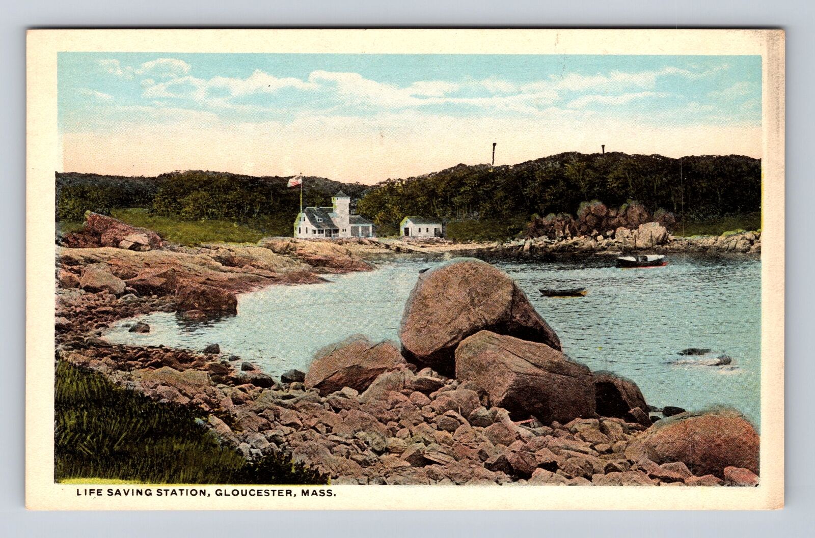 Gloucester MA- Massachusetts, Life Saving Station, Antique, Vintage Postcard