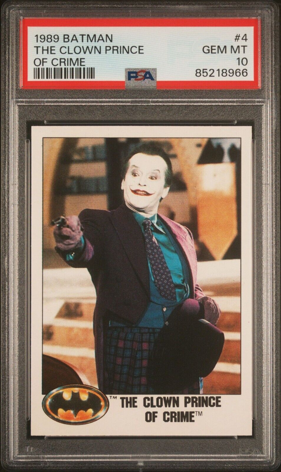1989 Topps Batman #4 Clown Prince Of Crime PSA 10 Jack Nicholson The Joker Pop 3
