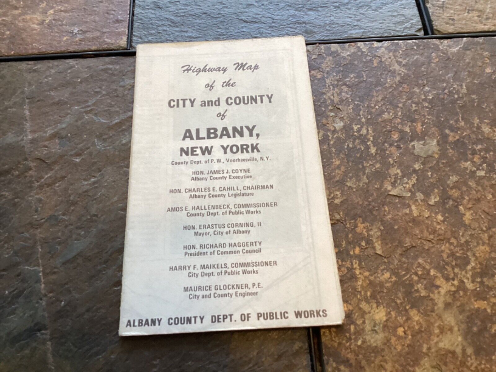 1950s Albany Public Works Highway Map of the City and County of Albany, New York