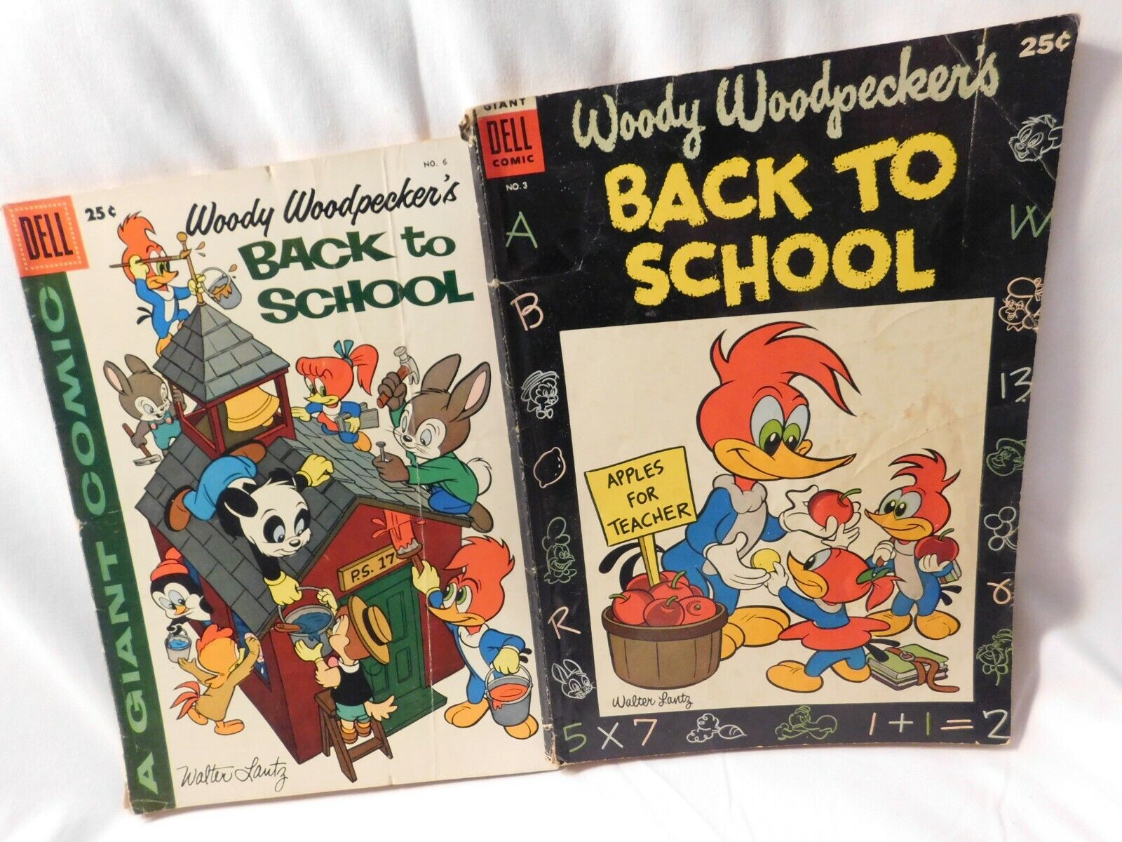 Woody Woodpecker\'s Back to School Dell Giant Comic Books #3 and #6