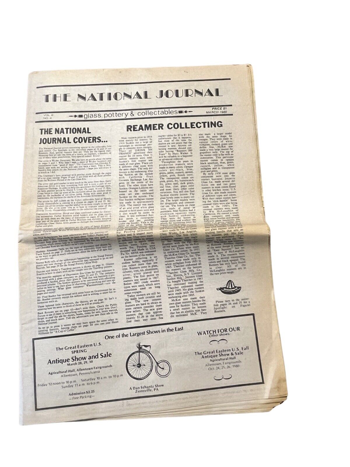 Vintage Newspaper | 1980s | The National Journal March 1980 | Glass, Pottery