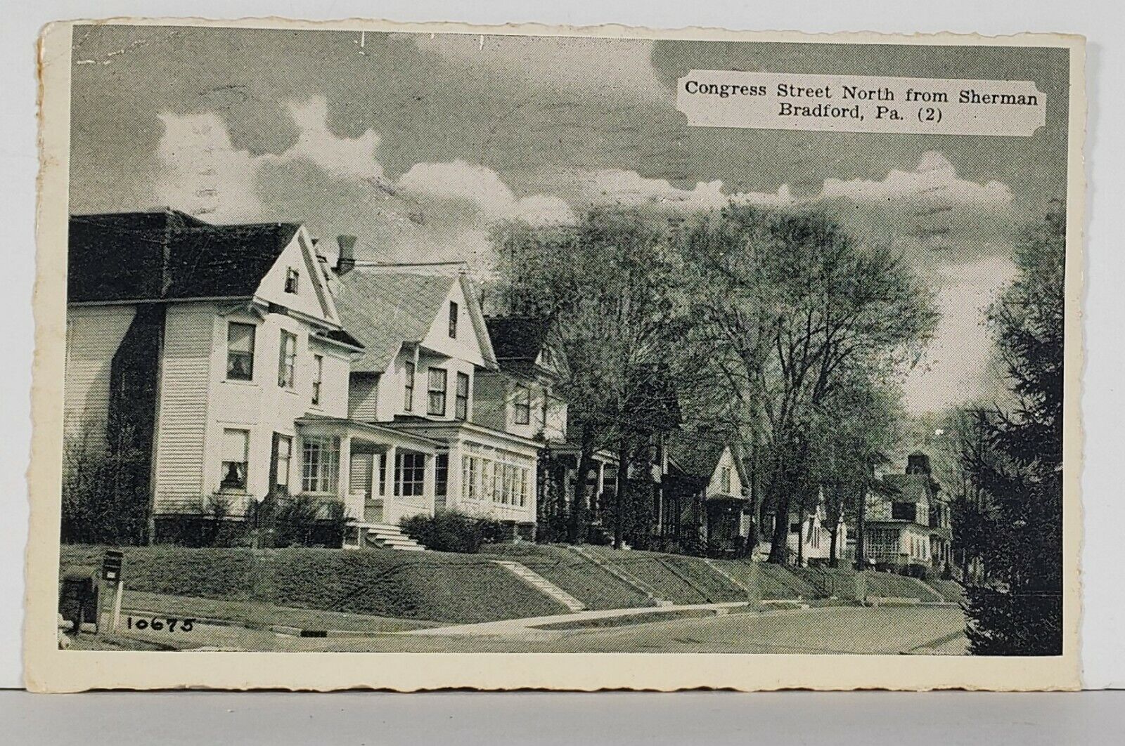 BRADFORD PA Congress Street North from Sherman c1940 Postcard Q9
