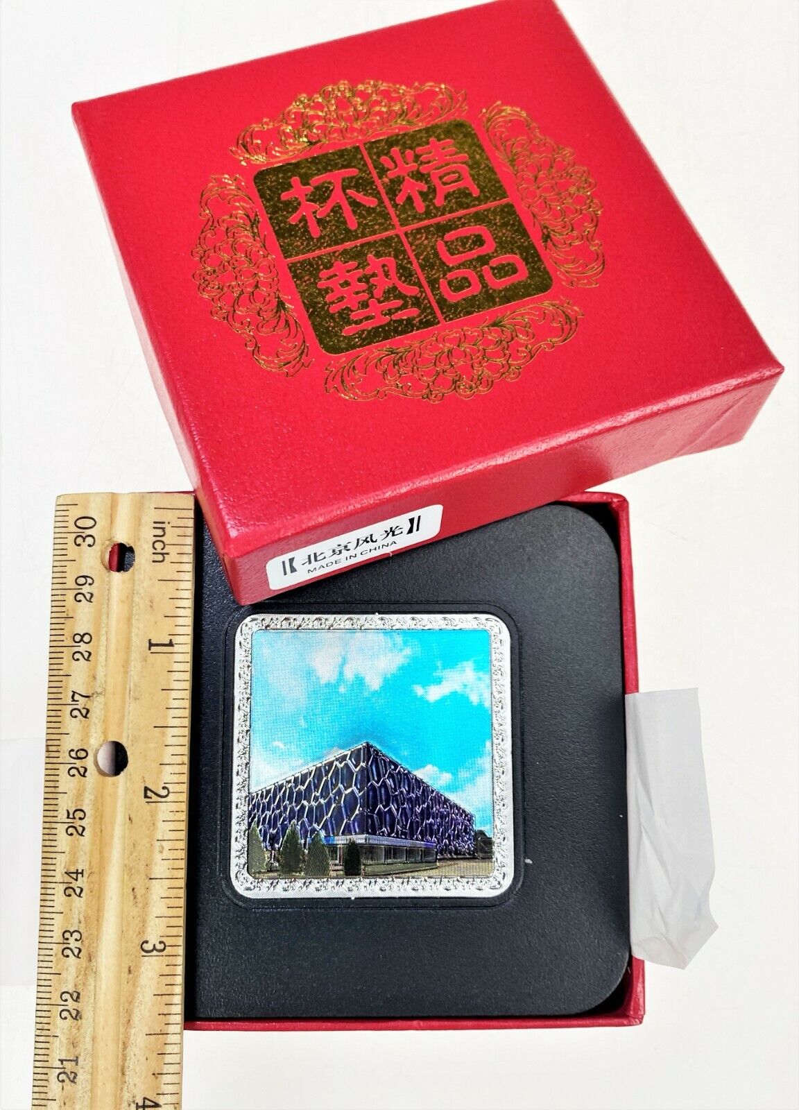 6 Square Drink Coasters‌‌‌ ‌Black 3.5”x3.5” Souvenir China Oriental Asian