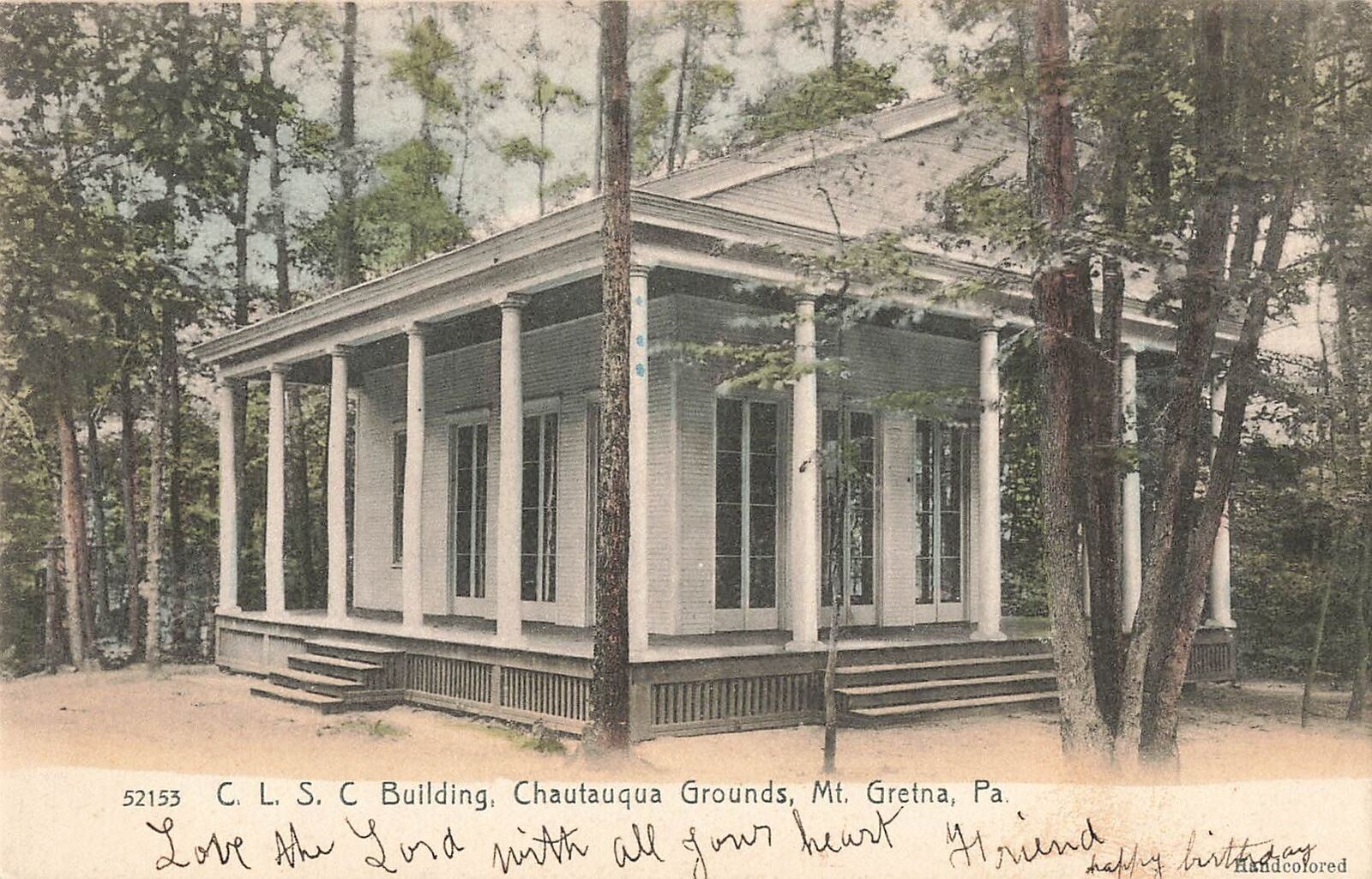 Vintage Postcard C.L.S.C. Building Chautauqua Grounds Mt. Gretna Pennsylvania