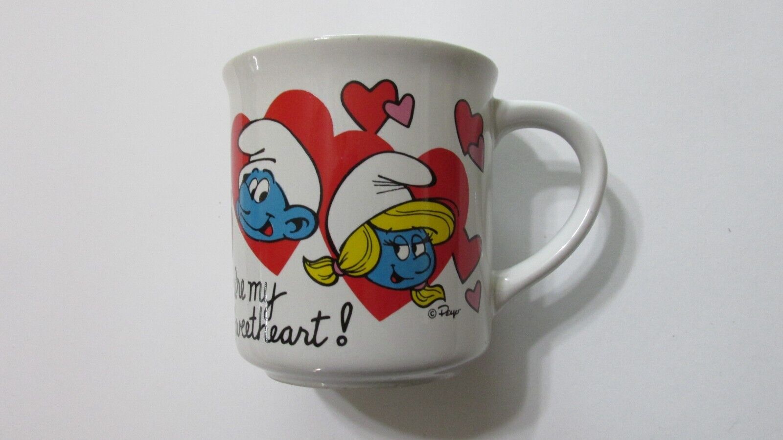 Vintage Smurf Mug Wallace Berrie & Co. Inc. 1982 Made in Korea