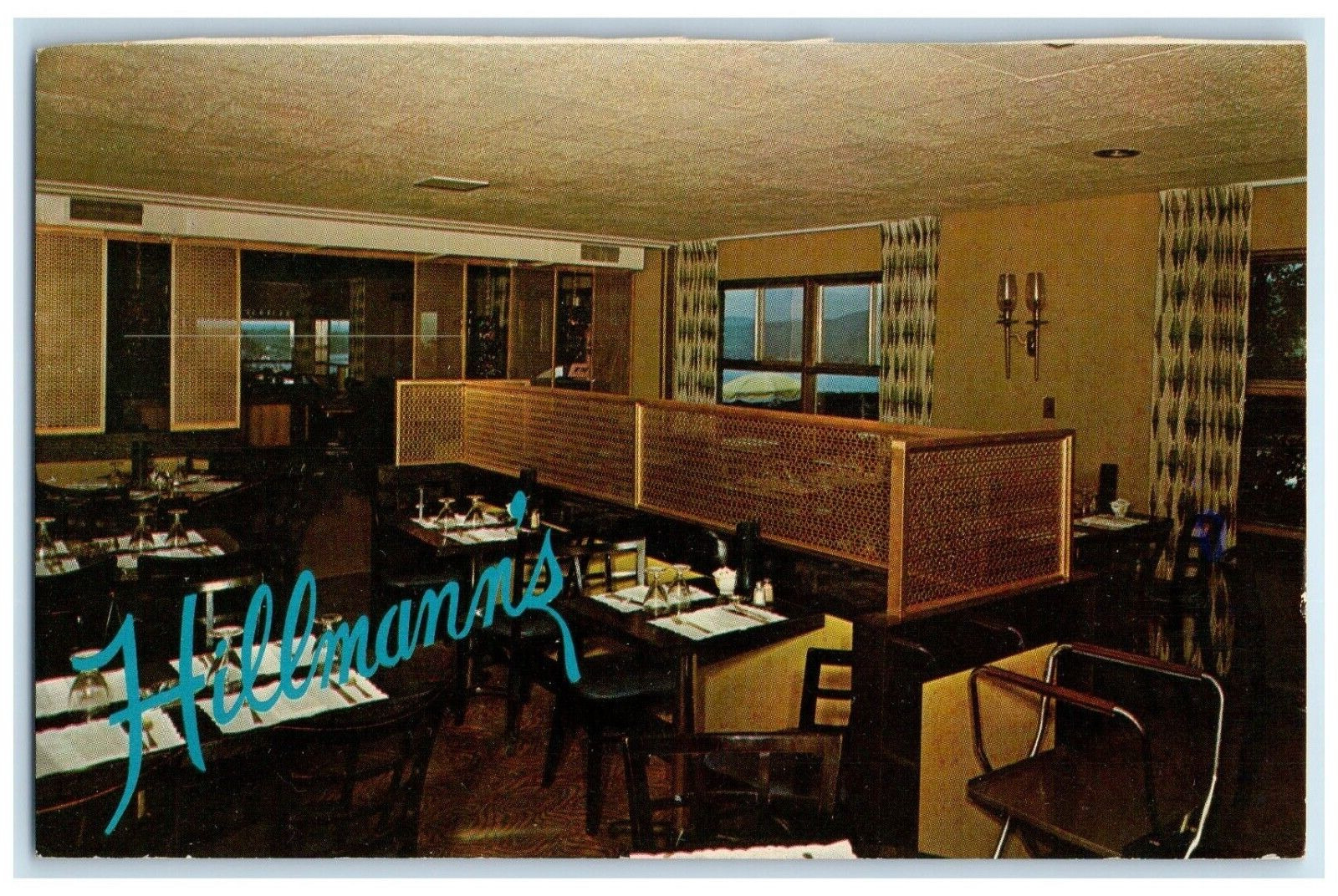 1966 Hillman\'s Restaurant Interior View Newburgh New York NY Vintage Postcard