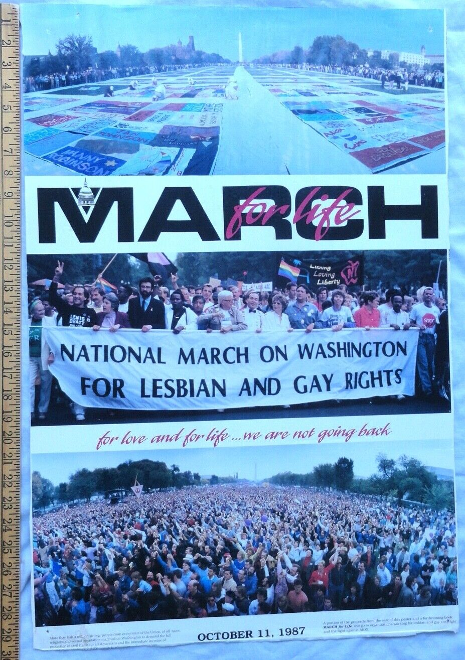 1987 March For Life, Washington, Lesbian & Gay Rights Poster, Scarce