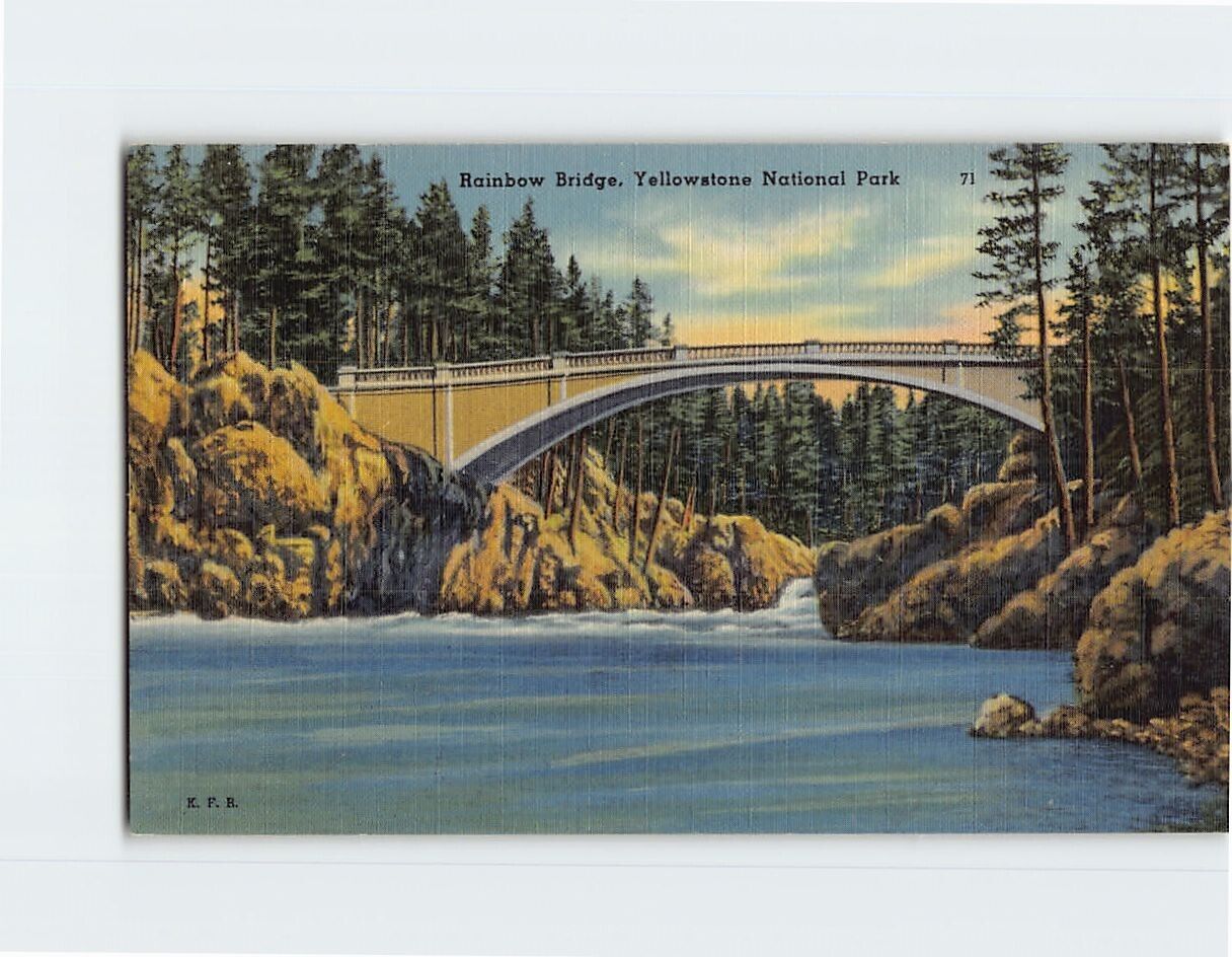 Postcard Rainbow Bridge Yellowstone National Park USA