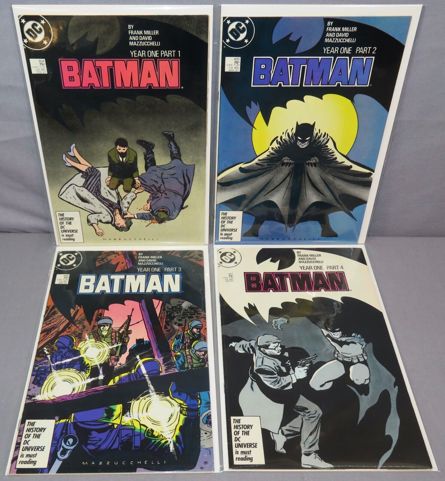 BATMAN #404 405 406 407 (Year One full run 404-407) DC Comics 1987 Frank Miller
