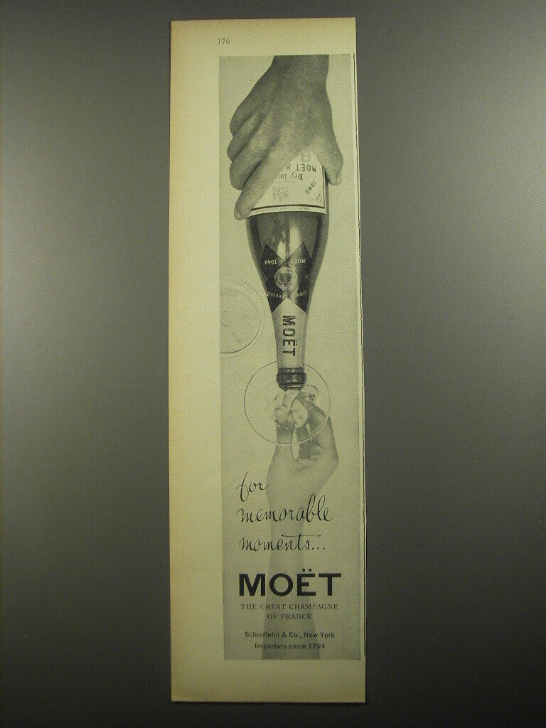 1956 Moet Champagne Ad - For memorable moments
