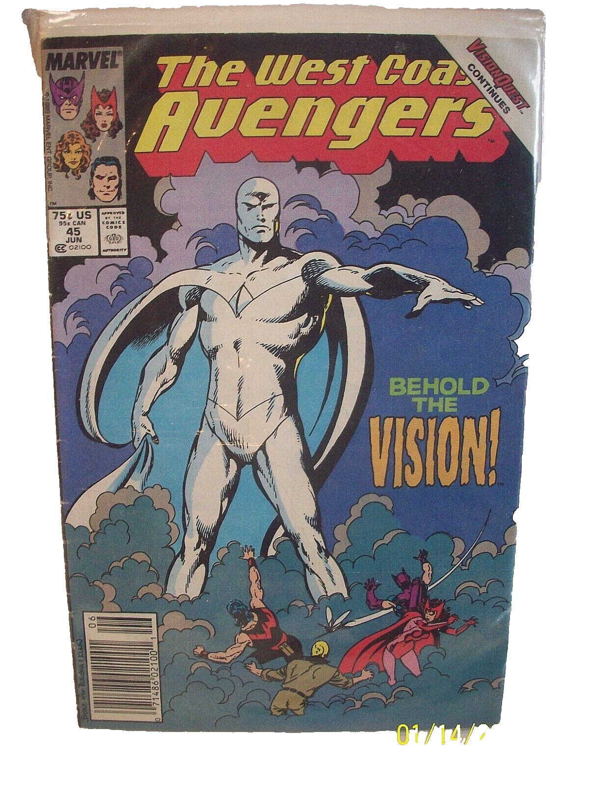 WEST COAST AVENGERS #45 VG  *1st WHITE VISION Marvel Comic 