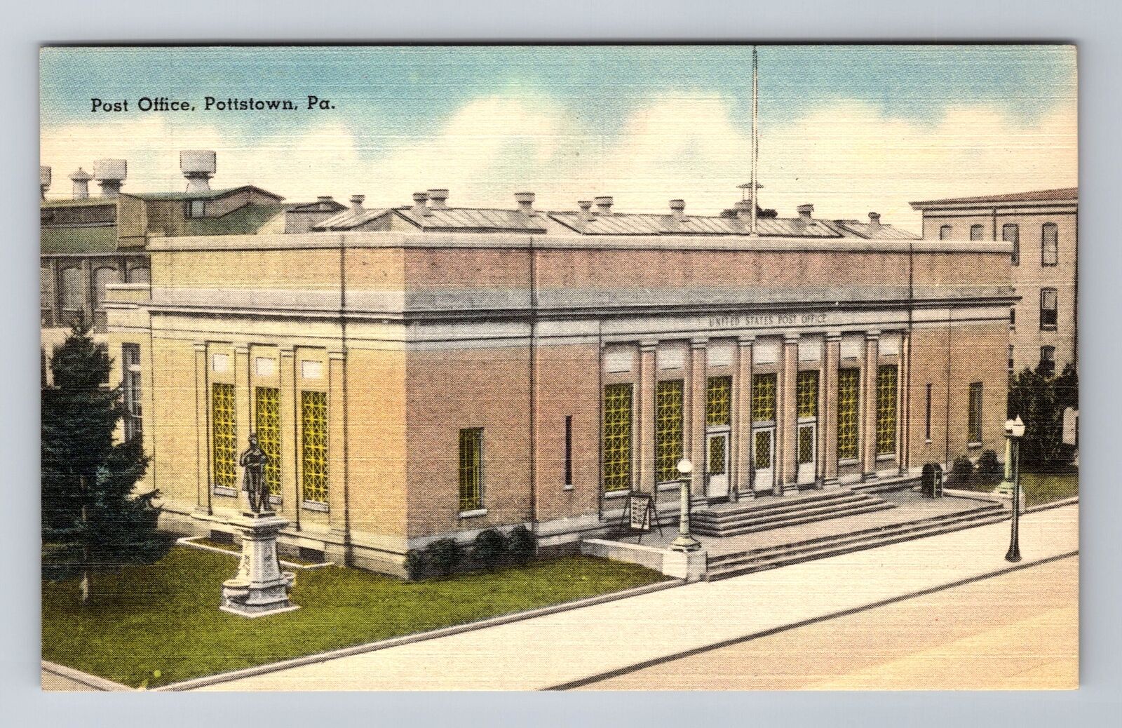 Pottstown PA-Pennsylvania, Post Office, Antique, Vintage Postcard